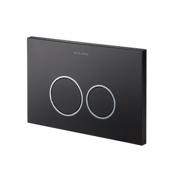 Клавиша смыва для инсталляции Milacio Standart MCU.204 (две кнопки, механическое, черный/кольца хром)R-style