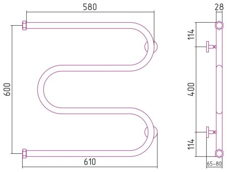 Полотенцесушитель водяной Сунержа М-образный 03-4007-6060 600x600 золото