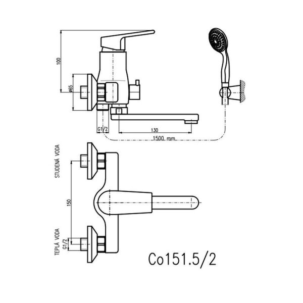 Смеситель Rav Slezak Colorado CO151.5/2 для ванны хром