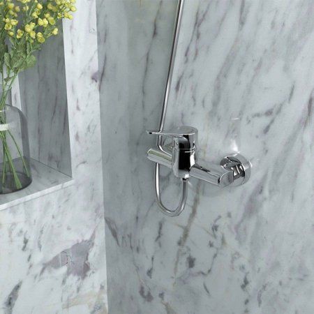 Комплект смесителя 2в1 Paini Messina MEZRCRNASEZPT3UH2VBQ1RYSS для душа с душевой системой, хром, белый