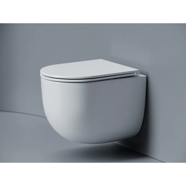 Унитаз подвесной Ceramicanova Voga CN4012T безободковый, торнадо, с сиденьем микролифт, белый