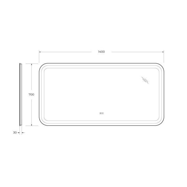Зеркало Cezares Stylus CZR-SPC-STYLUS-1400-700-TCH-WARM 140x70x3