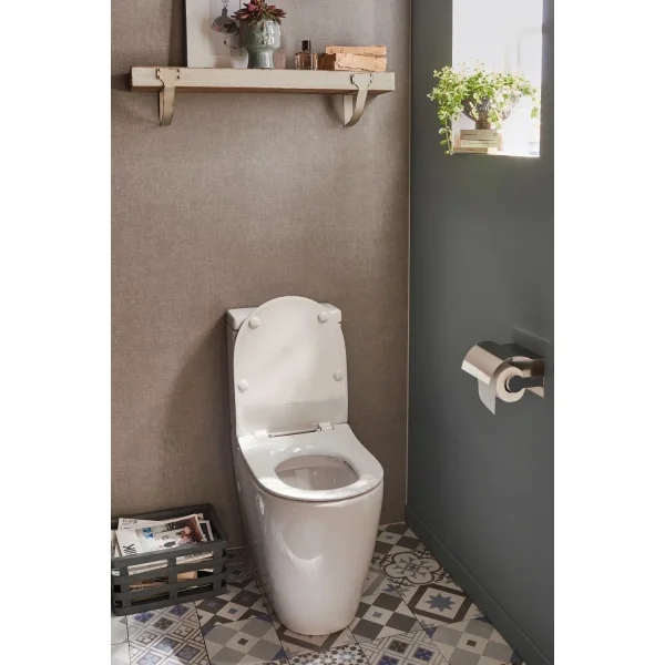 Унитаз-компакт Jacob Delafon Soprano UJAK102-0 + ETAK212-0 + E33127-0 безободковый, с сиденьем микролифт, белый