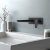 Смеситель для раковины настенный (внешняя и скрытая часть) AQUATEK, матовый черный AQ1113MB БЕТТА