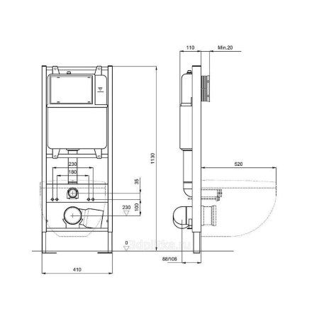 Инсталляция для подвесного унитаза Aquatek Standart INS-0000011