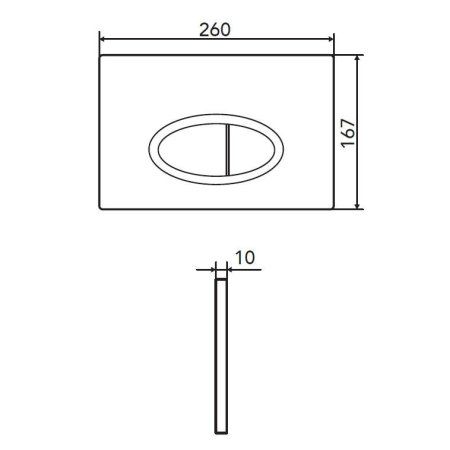 Кнопка смыва Logan Oval 00297678 хром матовый