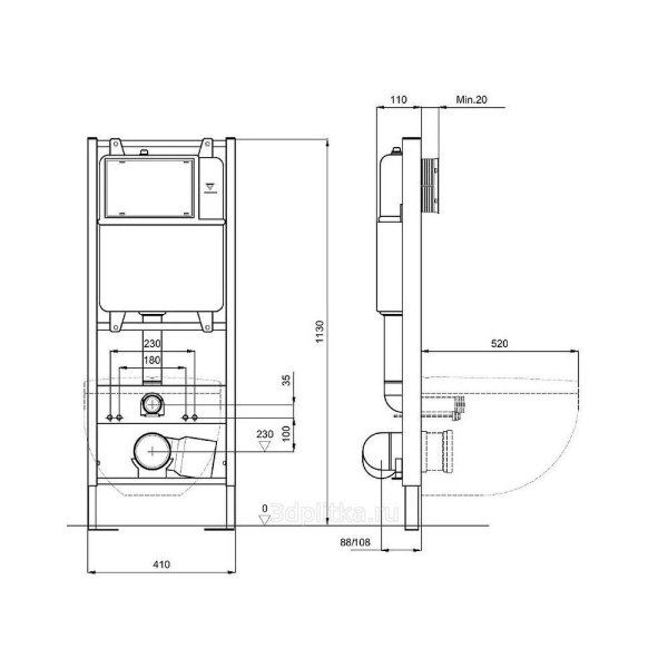 Инсталляция для подвесного унитаза Aquatek Standart INS-0000011
