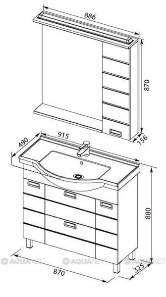 Тумба под раковину Aquanet Сити 00173385 90 венге