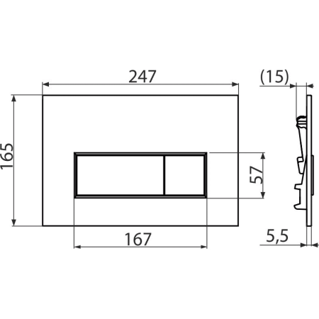 Кнопка смыва AlcaPlast THIN M578 черный матовый