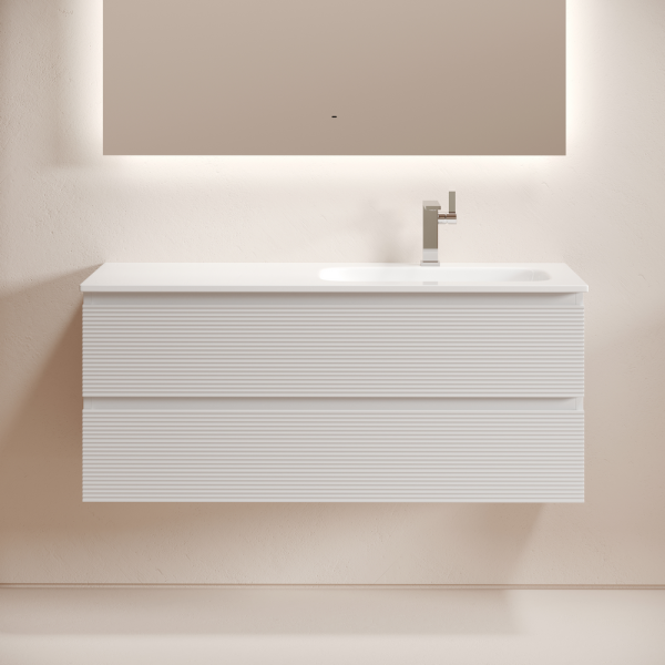 Тумба подвесная SANCOS Folk  правая 1195х445х500, c двумя ящиками оснащенными доводчиками, Bianco, FL120RW