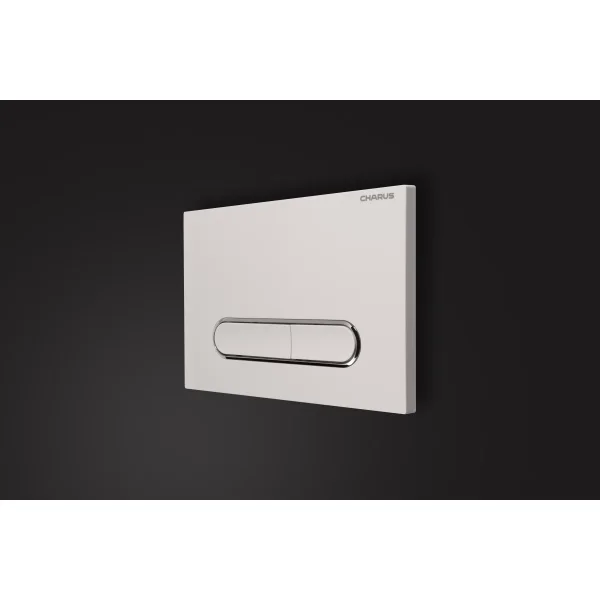 Кнопка смыва Charus Magnus FP.340.11.01 для инсталляции, белый глянец/хром/белый глянец