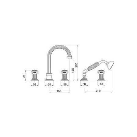 Смеситель Cezares Aphrodite APHRODITE-BVD-01-M для ванны