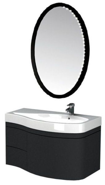 Тумба под раковину Aquanet Сопрано 1-95 00169663 R, ящик, черная