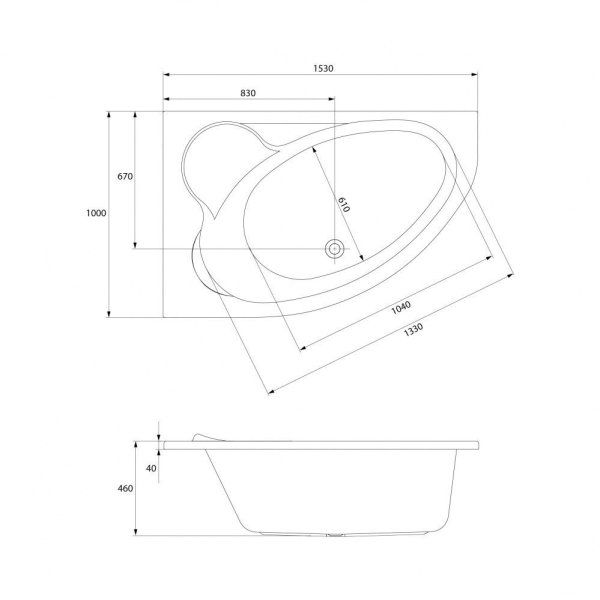 Акриловая ванна Cersanit Kaliope WA-KALIOPE*153-L 153х100 L