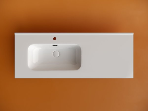 Раковина накладная мебельная Element с отверстием под смеситель чаша слева 1210x465x180 мм цвет белый CN7006L