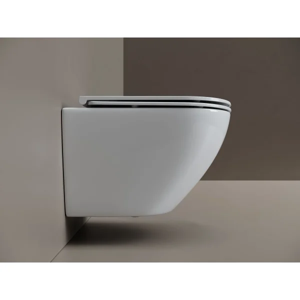 Унитаз подвесной Ceramicanova Whirl CN11007T безободковый, торнадо, с сиденьем микролифт, белый