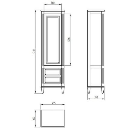 Шкаф-пенал Migliore Kantri 26725 50 blue patinato