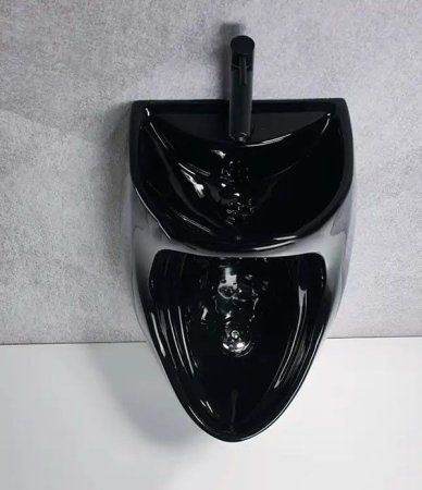 Писсуар подвесной CeramaLux X573B-P, Черный глянец