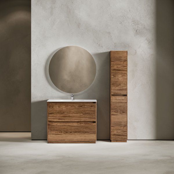 Тумба под раковину SANCOS Libra Floor напольная, 990х450х840, c двумя ящиками оснащенными доводчиками, дуб чарльстон,  LB100FECH