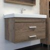 Тумба-умывальник COMFORTY Comforty Никосия 80П дуб темный с раковиной Fest 80
