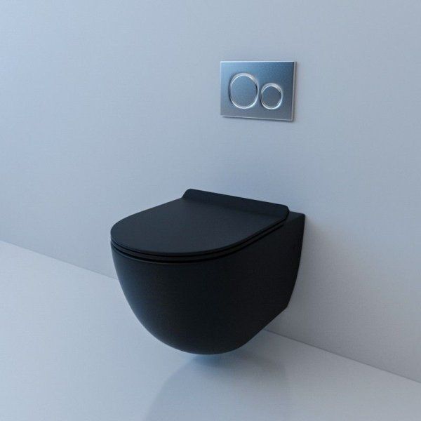 Унитаз подвесной Esbano Garcia безободковый, черный матовый