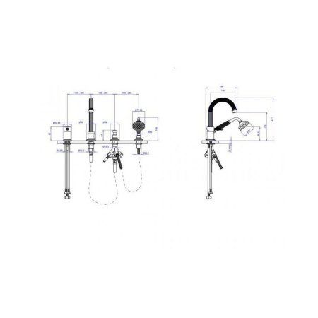 Смеситель Cezares Aphrodite APHRODITE-BVDM-03/24-Bi для ванны