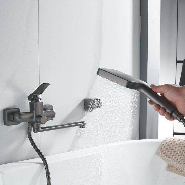 Смеситель для ванны однорычажный  Shevanik S9902T, Оружейная сталь