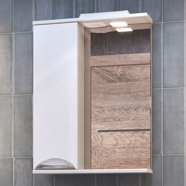 Шкаф VIGO навесной с зеркалом Callao 500 (левый) со спотом (z.CAL.50.L.El)