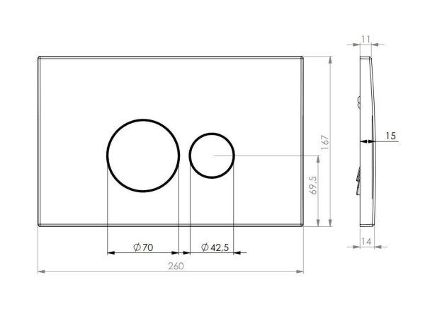 Клавиша смыва DK черный Venice (DB1029025)