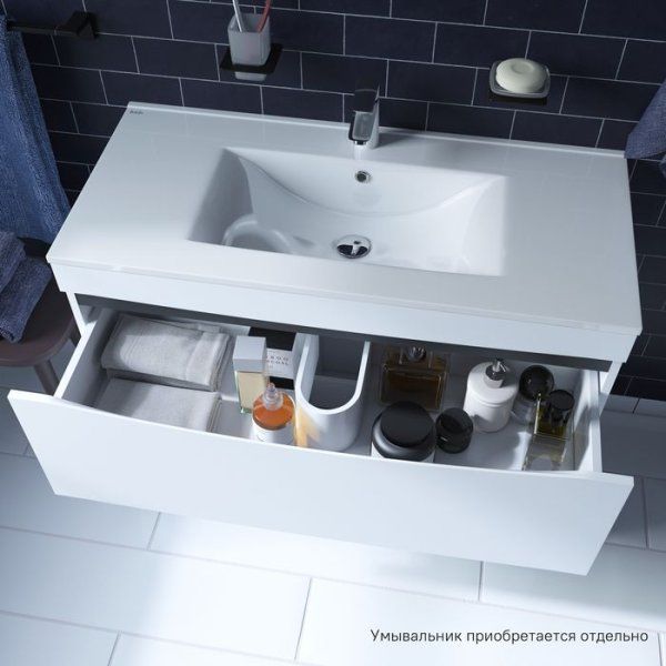 Тумба напольная, белая, 100 см, Cloud, IDDIS, CLO10WFi95. Подходит ум. 0131000i28