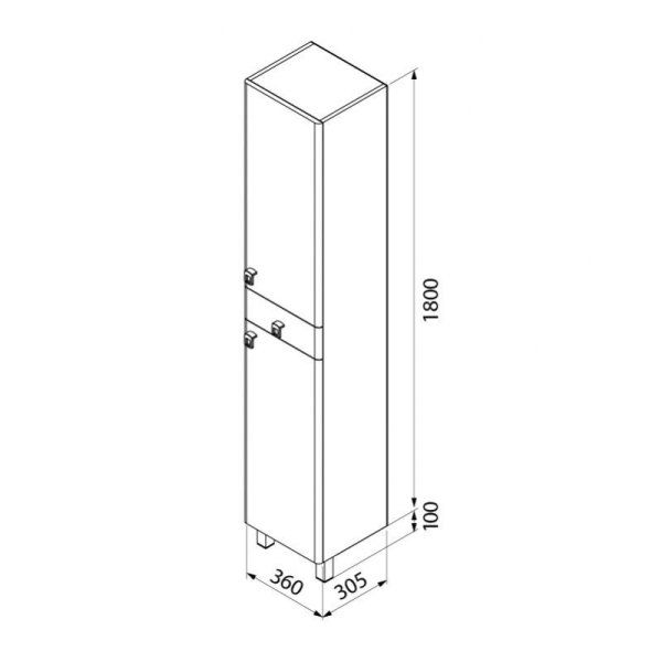 Шкаф-пенал IDDIS Carlow 36 напольный белый/дерево (CAWPR3PM60EF0iSV97JD)