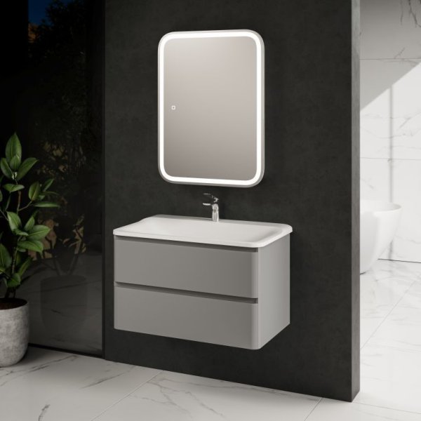 AQM900480GM "S4" Тумба под умывальник подвесная AQUAme "S4" AQM900480GM 80 см., цвет серый.