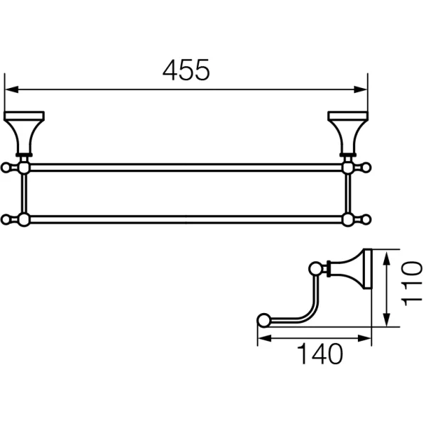 Полотенцедержатель 45,5 см Veragio Gialetta Dorato VR.GIL-6422.DO