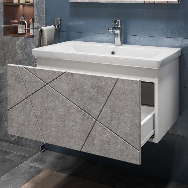 Тумба VIGO Geometry под раковину Geometry 800-0-1 (Como) навесная бетон (035 бетон)