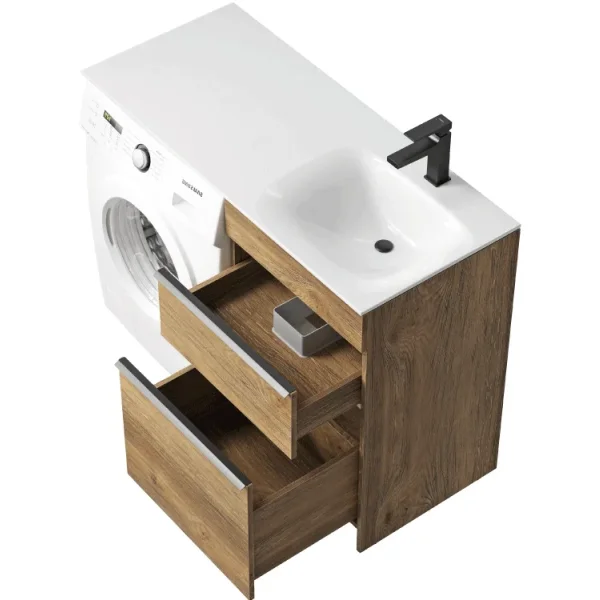 Тумба под раковину Aqwella Terra TER01052NDB 53,5 см, напольная, над стиральной машиной, дуб балтийский