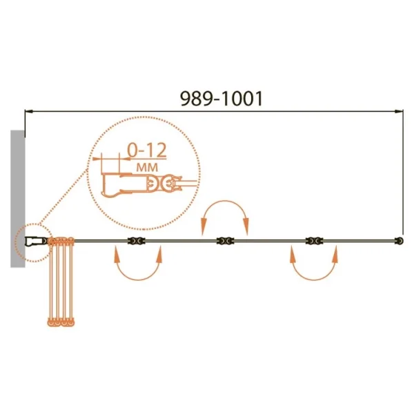 Шторка на ванну Cezares Relax RELAX-V-4-100/140-C-Bi 100 см, профиль белый глянец, стекло прозрачное