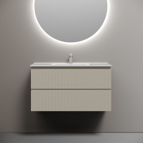 Тумба подвесная SANCOS Snob R 890х445х500, c двумя ящиками оснащенными доводчиками, Beige Soft , SNR90CE