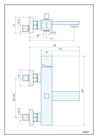 Смеситель Emmevi Siris 26001CR для ванны, хром