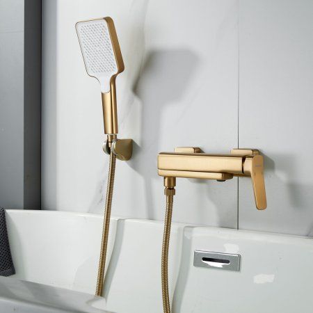 Смеситель для ванны Shevanik S9VP95MD2GMW, Золотой сатин
