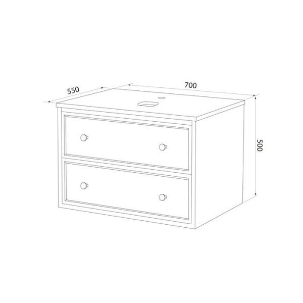 Тумба IDDIS подвесная, со столешницей, 70 см, темно-серый, Torr (TOFNR7PF0DXOBiSD95AHK)