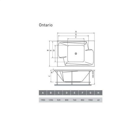Акриловая ванна Vayer Ontario Гл000006815 190x125