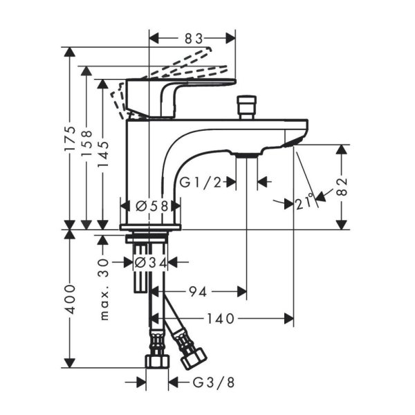 Смеситель Hansgrohe Rebris S 72436000 для ванны, хром