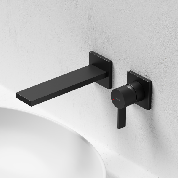 Смеситель для раковины SANCOS Linn c внутренней частью, черный матовый,  SC9021MB