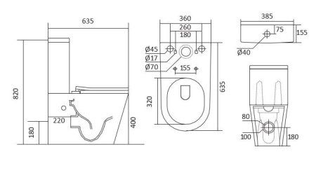 Унитаз-компакт напольный безободковый с бачком AQUATEK ЛИБРА NEW AQ1263N-00 635*385*820 мм,  с микролифтом