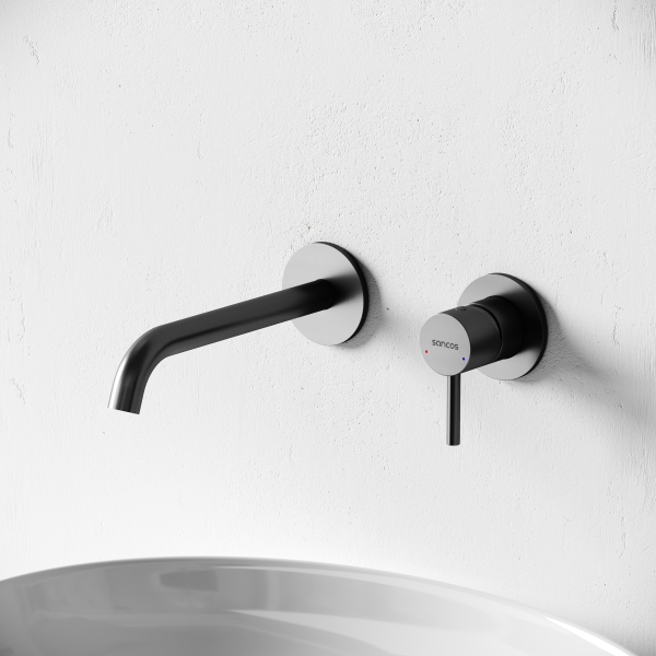 Смеситель для раковины SANCOS Etna с внутренней частью, вороненая сталь,  SC9004GG