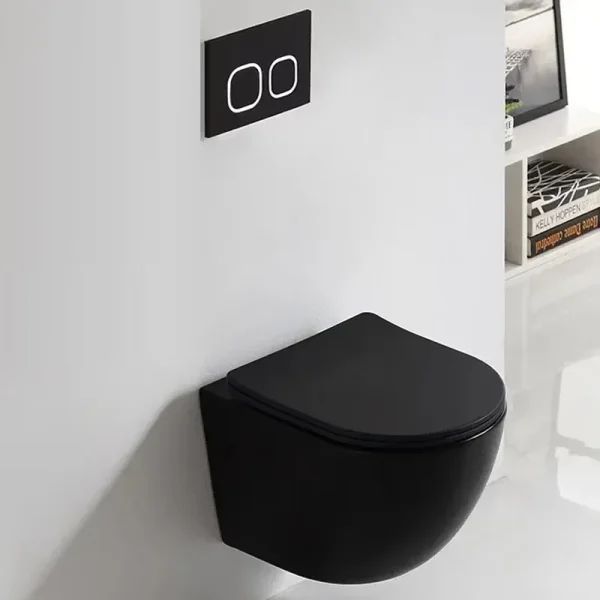 Унитаз подвесной Ceruttispa Ticino Aria CT8918 безободковый, с сиденьем микролифт, черный матовый