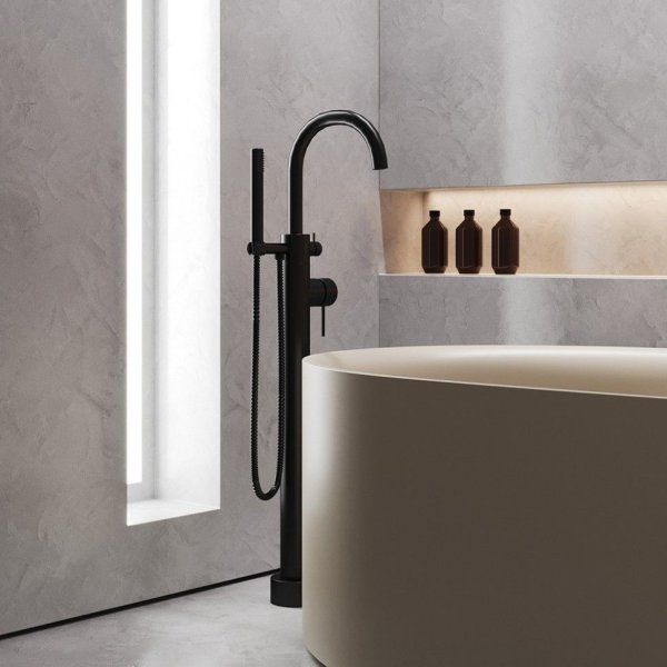 Cмеситель Paini Cox 78PZ136LM для ванны, напольный, черный матовый PVD