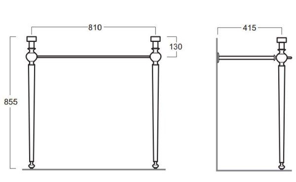 Консоль напольная Simas Arcade ARCG2oro для раковины  золото