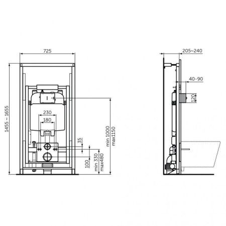 Система инсталляции Ideal Standard ProSys 80 R0145A6 для унитаза