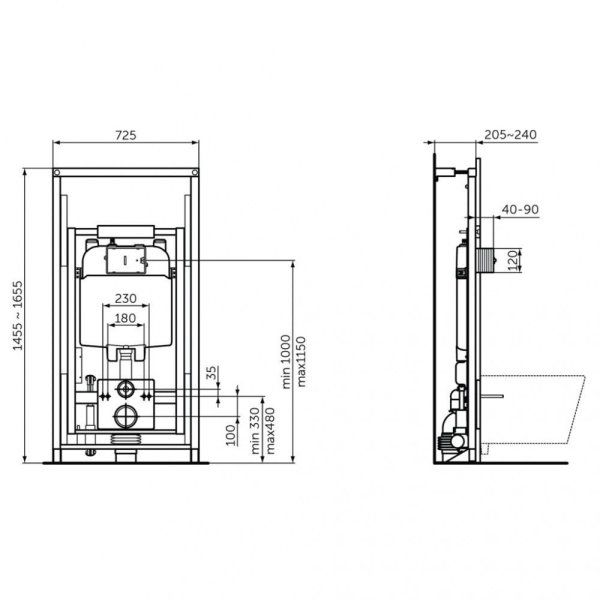 Система инсталляции Ideal Standard ProSys 80 R0145A6 для унитаза